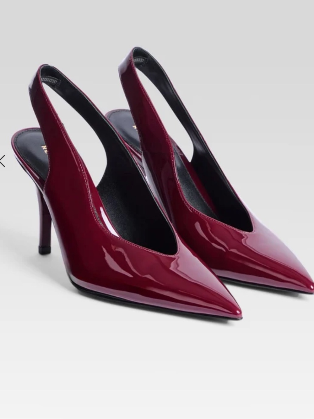 Retrofete Burgundy Patent Maxime Slingback Heels